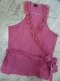 Blusa Rosa antigo, transpassada e c/ rendas